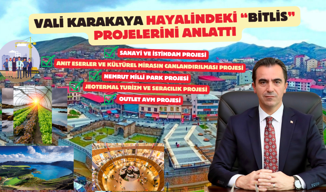 Vali Karakaya, hayalindeki “Bitlis” projelerini anlattı Bitlis Valisi Ahmet Karakaya, şehrin ekonomik, kültürel ve turistik gelişimine