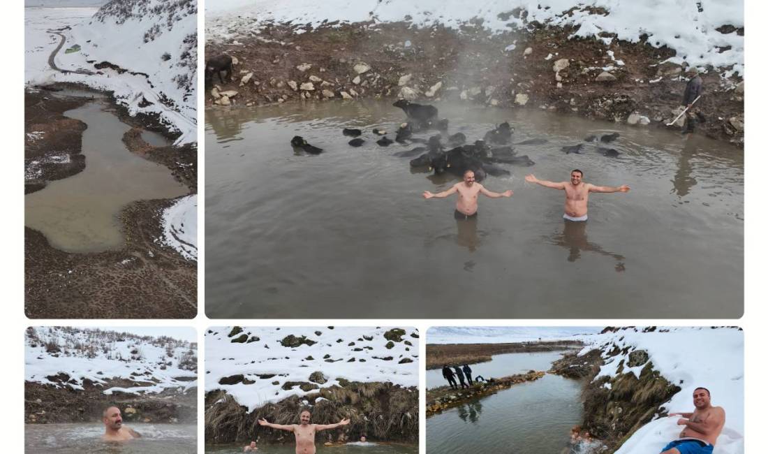 Bitlis’in Güroymak ilçesine bağlı Budaklı Köyünde bulan doğal kaplıcalar havaların