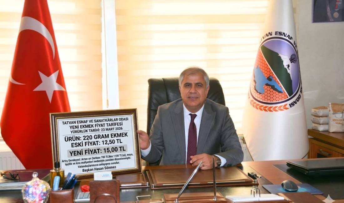 Tatvan’da ekmek fiyatlarına maliyet artışları gerekçesiyle zam yapıldı. Tatvan Esnaf
