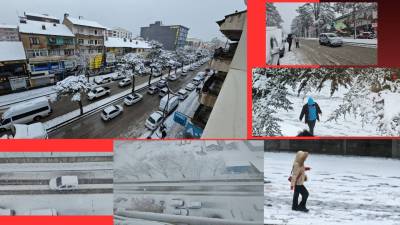 Karın başkenti Bitlis’te Nisan ayında etkili olan kar yağışı kenti