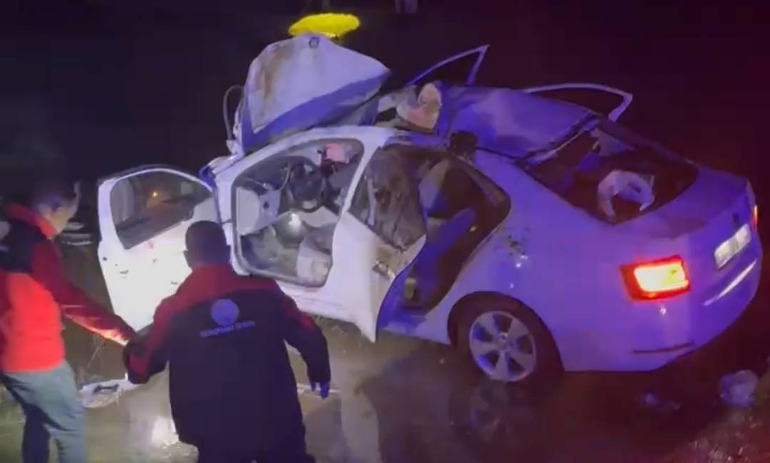 Bitlis’in Güroymak ilçesinde otomobilin başıboş ata çarpması sonucu meydana gelen