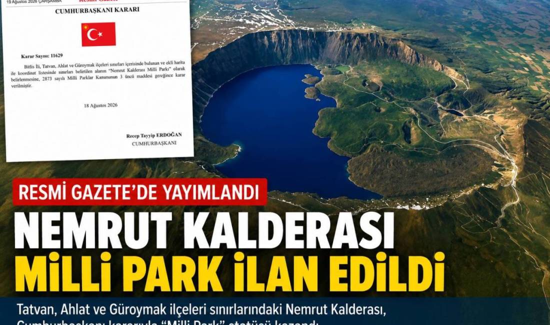 Bitlis’in Tatvan, Ahlat ve Güroymak ilçeleri sınırlarında bulunan Nemrut Kalderası,