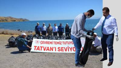 Bitlis’in Tatvan ilçesinde, “Çevremi Temiz Tutuyorum, Tatvan’ı Seviyorum” sloganıyla Van