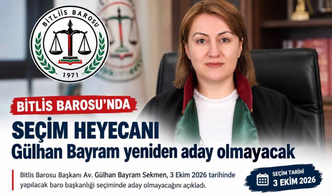 Bitlis Barosu Başkanı Av. Gülhan Bayram Sekmen, 3 Ekim 2026