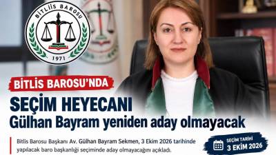 Bitlis Barosu Başkanı Av. Gülhan Bayram Sekmen, 3 Ekim 2026